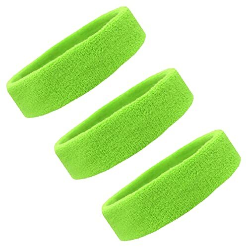 Sweat Bands/Headbands for Women Men Elastic Headband Sports neon green - Afbeelding 1 van 6