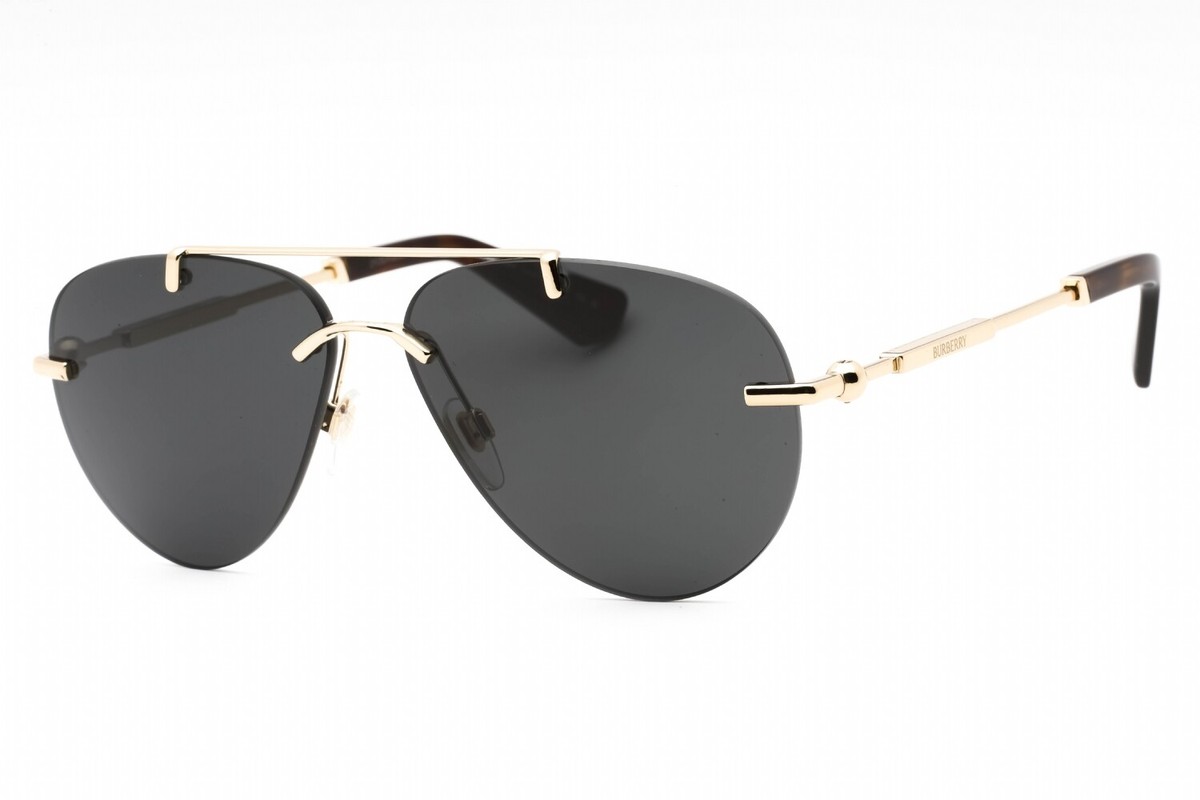 BURBERRY アヒエタサンクラス BE3151 110987 BURBERRY BE3151 110987 Sunglasses Light Gold Frame Dark Grey