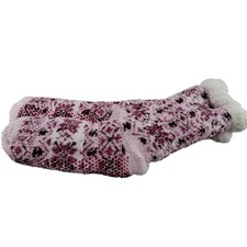 NWT Cuddl Duds Women's Sherpa Lined Lounge Socks, Plushfill, One Size 4-10 Pink