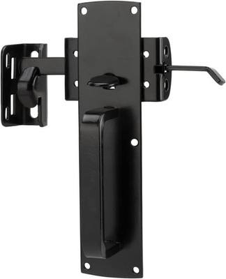 Self-Closing Thumb Gate Latch - Heavy Duty for Wooden, Metal & Vinyl Fences - Bl