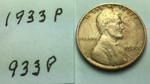 1933 P ; Wheat Penny ; good condition #933P