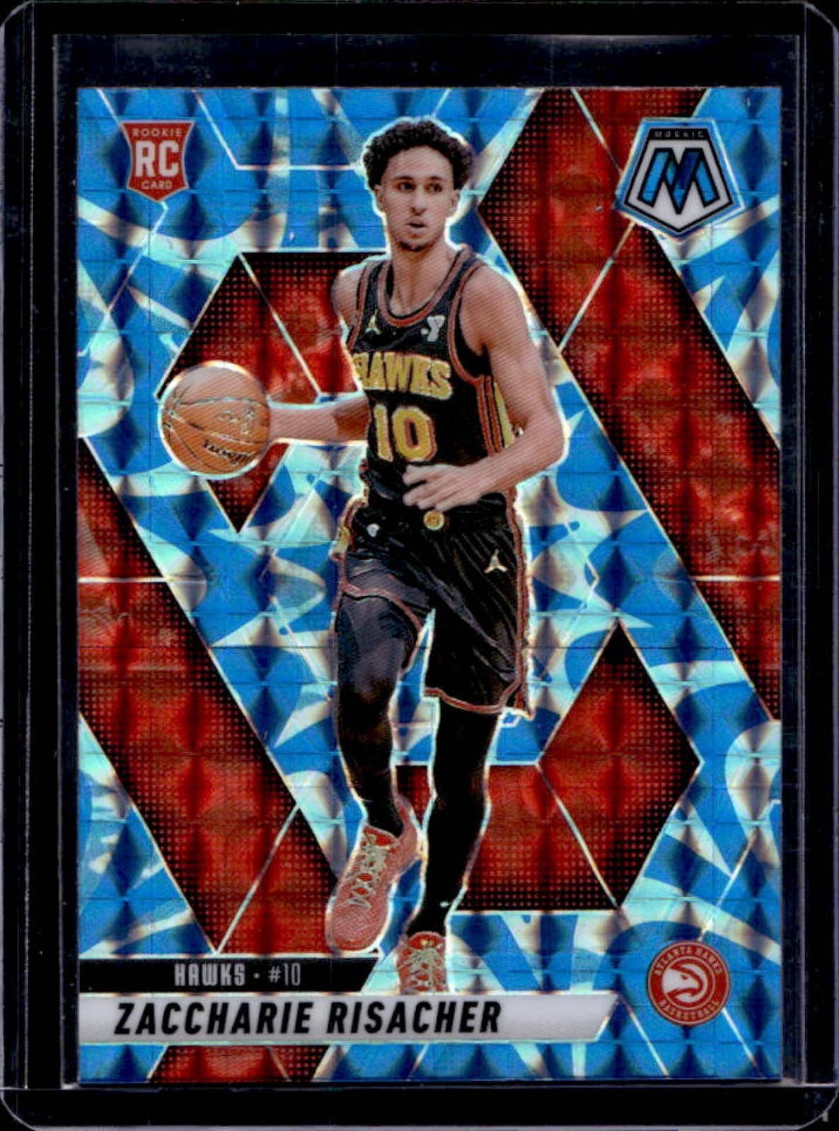 2024-25 Mosaic Zaccharie Risacher RC Reactive Blue Rookie #213 Hawks
