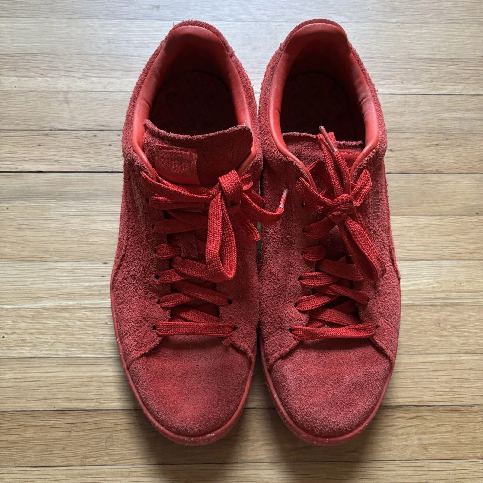 Scarpe sneaker Puma scamosciate basse uomo 11 rosse casual maculate retrò streetwear foorwear