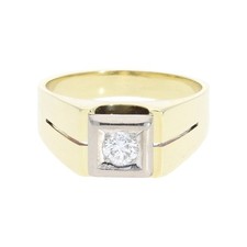 Herren Ring echt Gold 585 mit Diamant, Second Hand 25324729, getragen 63