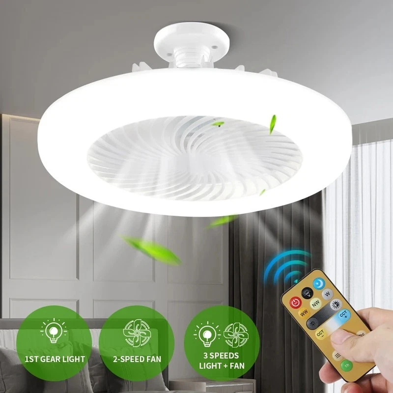 Ventilatore a Soffitto con Luce LED - Bianco 3 Velocita! - Immagine 4 di 4