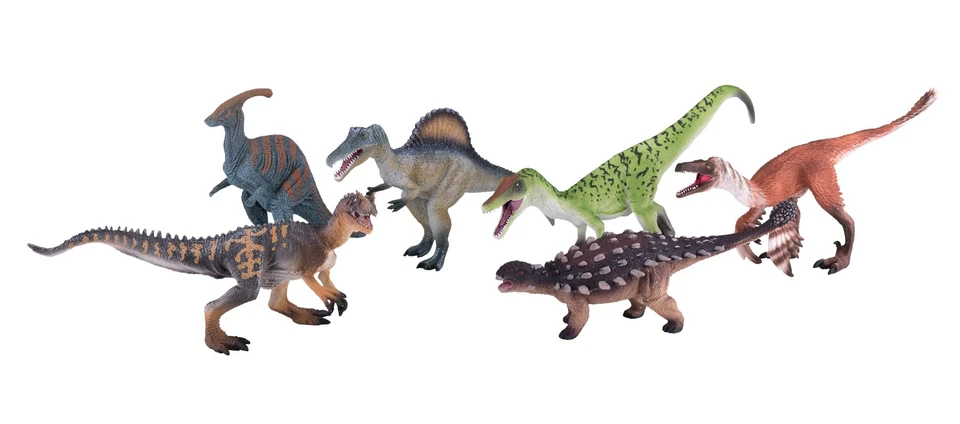 MOJO - 6pc Dinosaur Prehistoric Life Playset Hand-Painted Toy Figure Prehist - Imagen 1 de 4