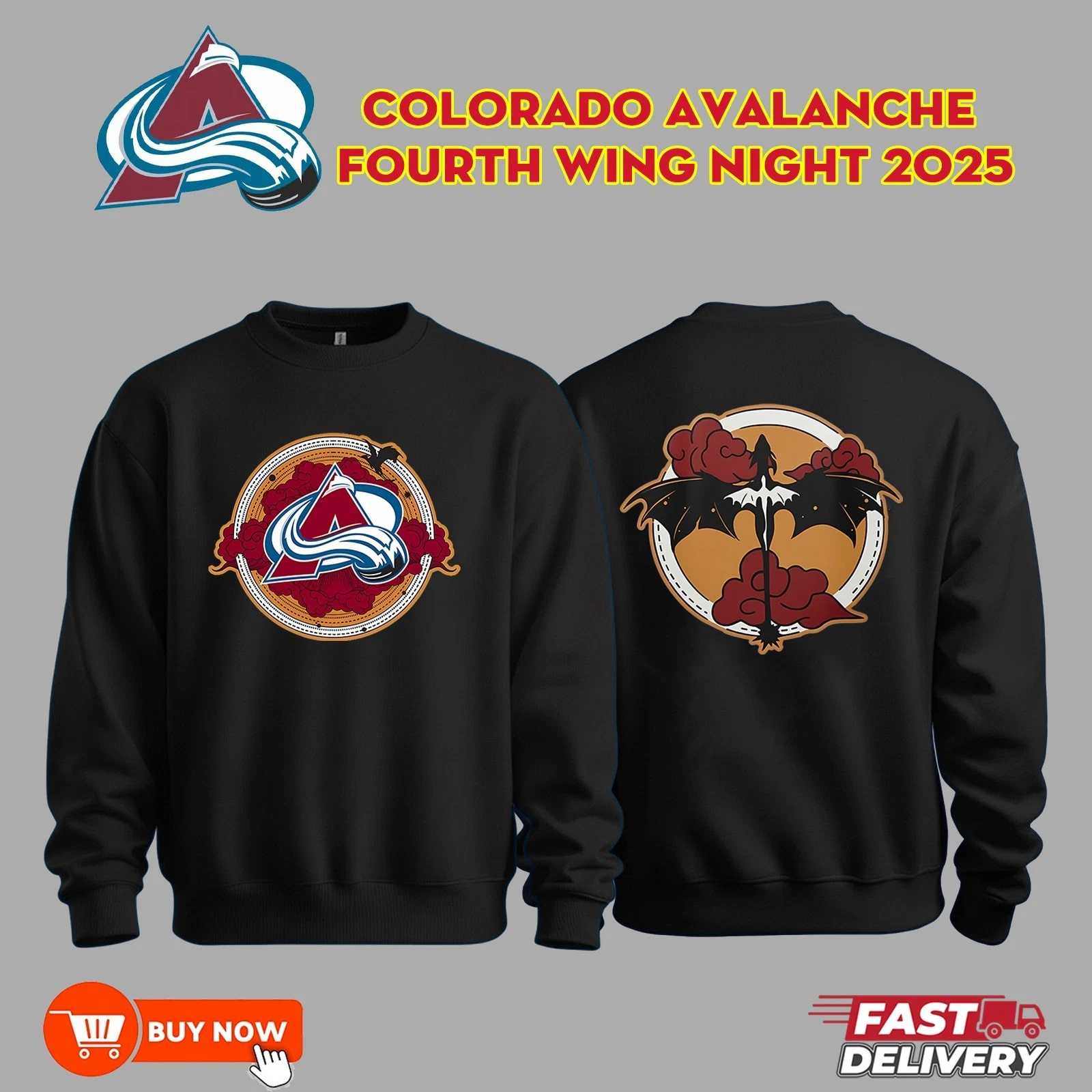Colorado Avalanche Fourth Wing Night 2025 Sweatshirt