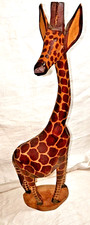 Handmade Hand-Carved Wooden Giraffe Figurine Collectible Sculpture Animal Decor