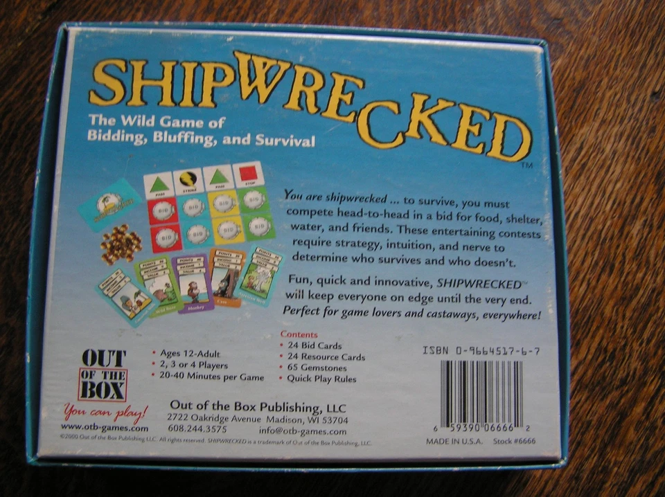 2000 Out of the Box SHIPWRECKED Wild Game of Bidding, Bluffing, Survival Age 12+ - Image 2 of 4