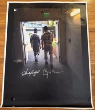Sandy Koufax Clayton Kershaw Autographed 27X35 Canvas Dodgers Tunnel #/54 MLB