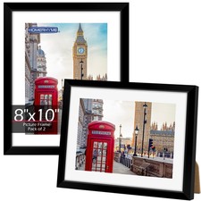 Photo Frame with Mat for 5x7 or 8x10 without Mat Frame with HD Plexiglass