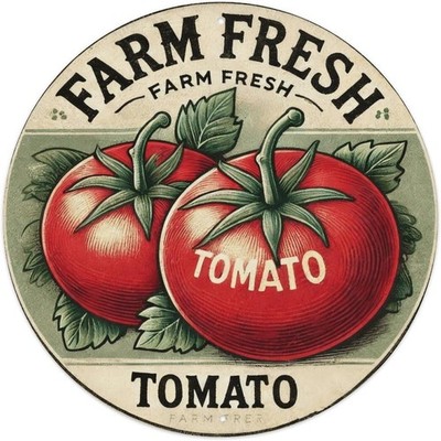 Farm Fresh Tomatoes Vegetable Market Tin Metal Signs Home Décor 8x8