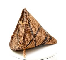 Maidu Pit River Burden Basket   ca. 1880  Size 13" H x 10" x 14" D   Hand Woven