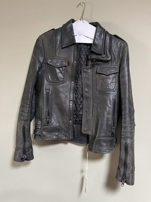 Stud Homme Hedi Slimane L Zip Leather Repro Jacket Japan Size EU