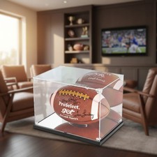 Showcase Your Football with a Luxurious Mirror Back Display Case - 12x8x8 Inch