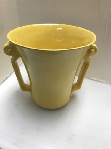 Vintage Stangl Art Deco Yellow Double Handled Pottery Vase #3106