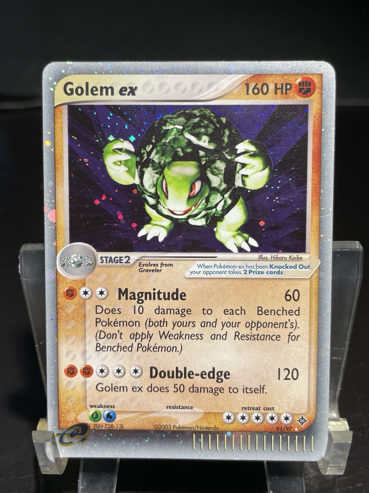 Golem ex 91/97 EX Dragon Holo MP Surface Indent Pokemon Card