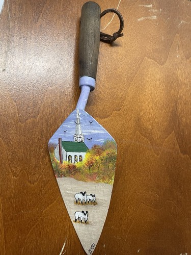 Hand-Painted Garden Trowel - Chapel Sheep Gardening Tool (signed/dated 2000)