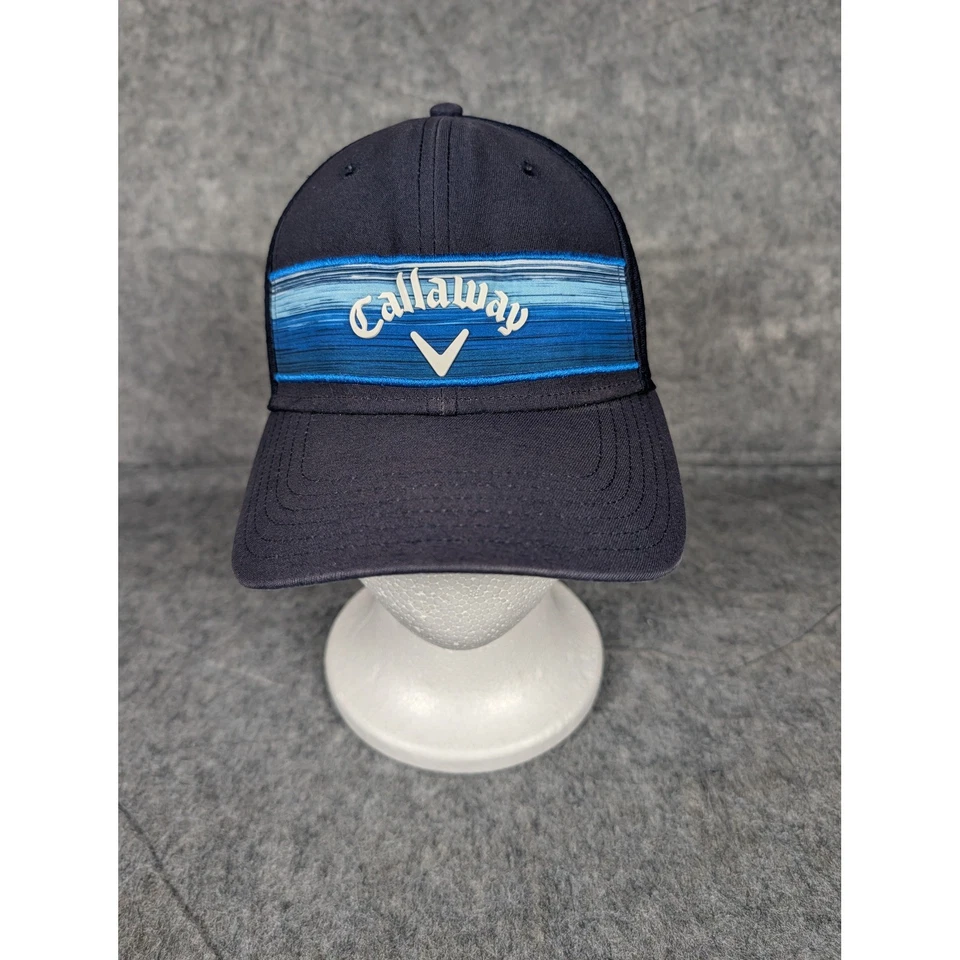 Gorra de golf Callaway azul a rayas malla espalda Snapback ajustable Foto 2 de 4