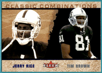 2002 FLEER TRADITION CLASSIC COMBINATIONS JERRY RICE, TIM BROWN 1896/2000 #8