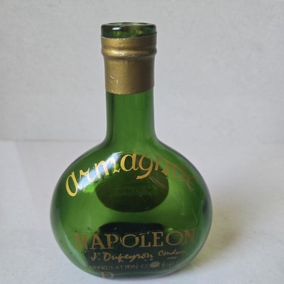 Vtg ARMAGNAC J.DUPEYRON NAPOLEON CONDOM Glass France LIQUOR BOTTLE - EMPTY