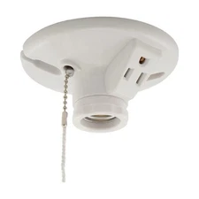 EATON Wiring S865W-SP-L 660-Watt, 250-Volt Two Piece Plastic Ceiling Receptacle 