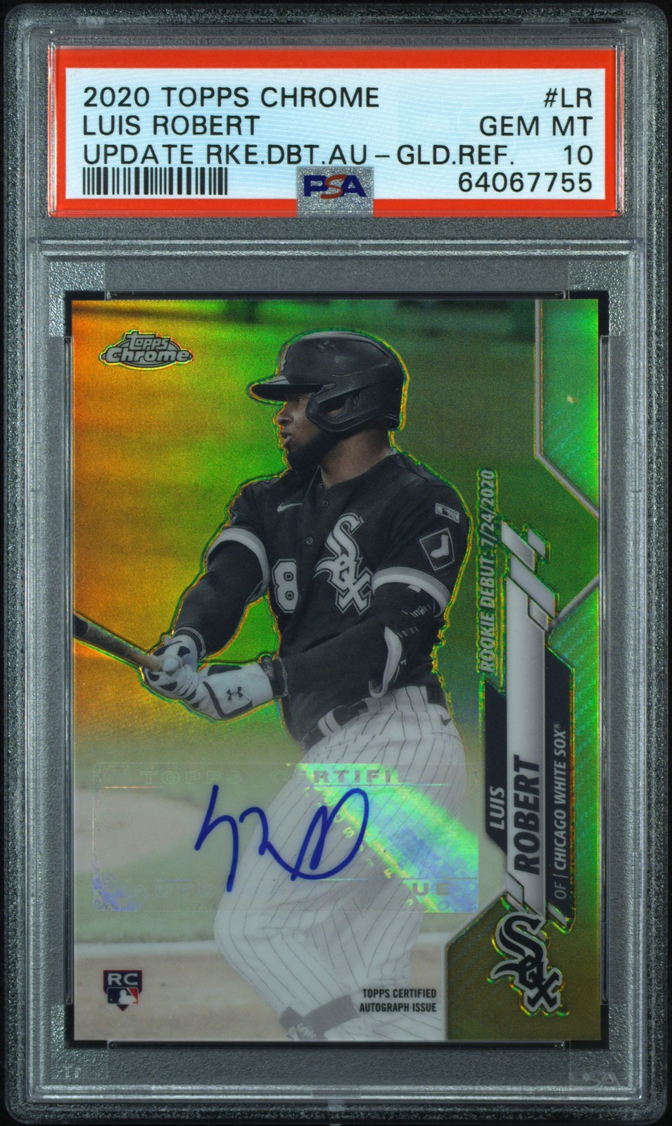 2020 Topps Chrome Luis Robert Gold Refractor Rookie Auto PSA 10 /50