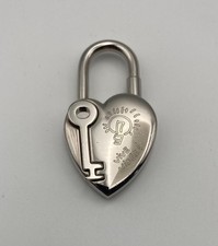Hermes 2004 Vive L'Idee Heart Cadena Padlock Silver Bag Charm Limited