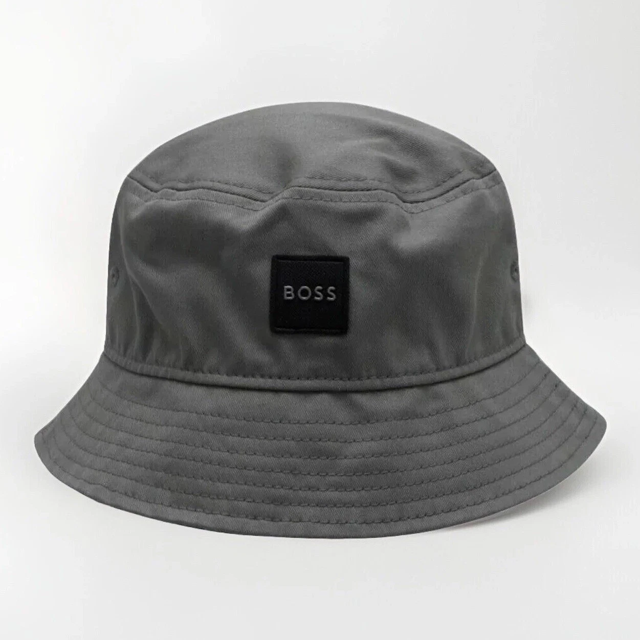 HUGO BOSS SAUL-1 COTTON-TWILL BUCKET HAT WITH LOGO BADGE 50491174 Dark Green