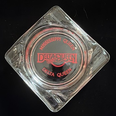Vintage glass ashtray Mississippi DELTA QUEEN Steamboat Company