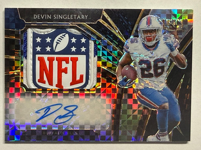 Devin Singletary 2019 Panini Select Auto Patch #d 1/1 RC RPA NFL Shield Bills