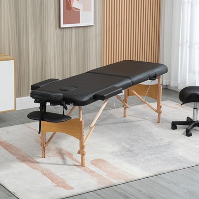 HOMCOM Massageliege, klappbarer Massagetisch mit Kopfstütze, für Spa, Salon