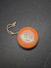 Vintage 1950-60s Duncan Super Tournament Wooden Yo-Yo Orange Silver Stripe