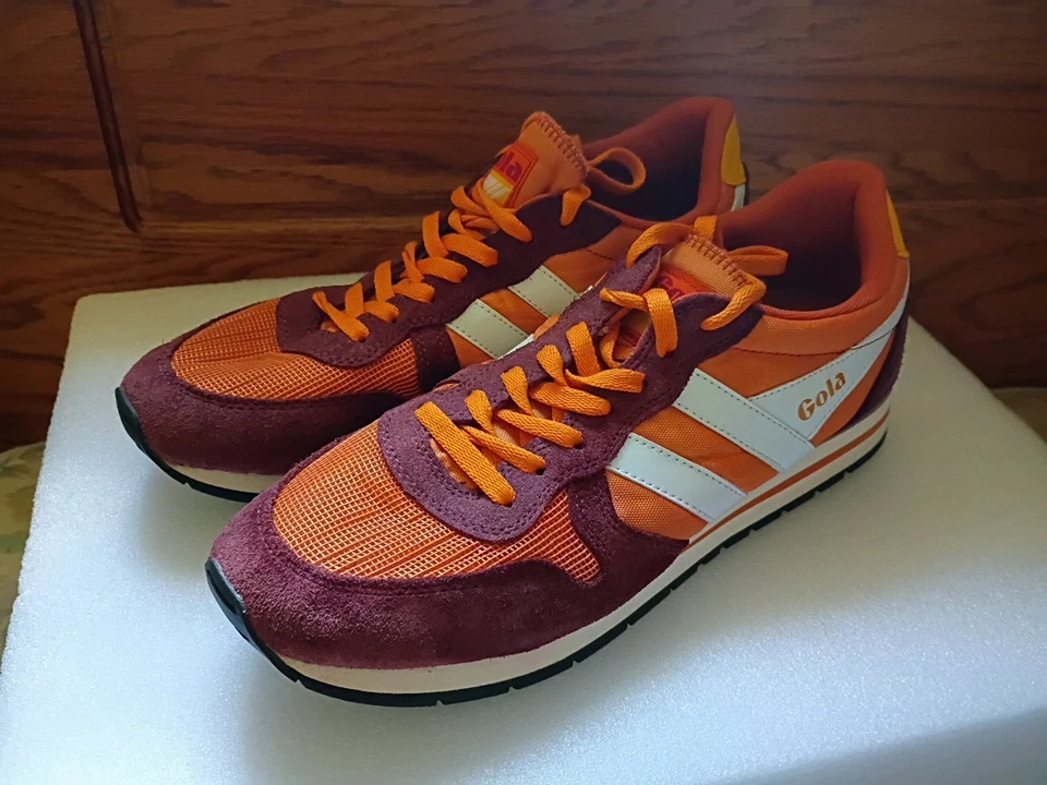 Gola Daytona Naranja Blanco Borgoña Rojo Zapatos de Entrenamiento Hombres Talla: 12 Foto 4 de 4