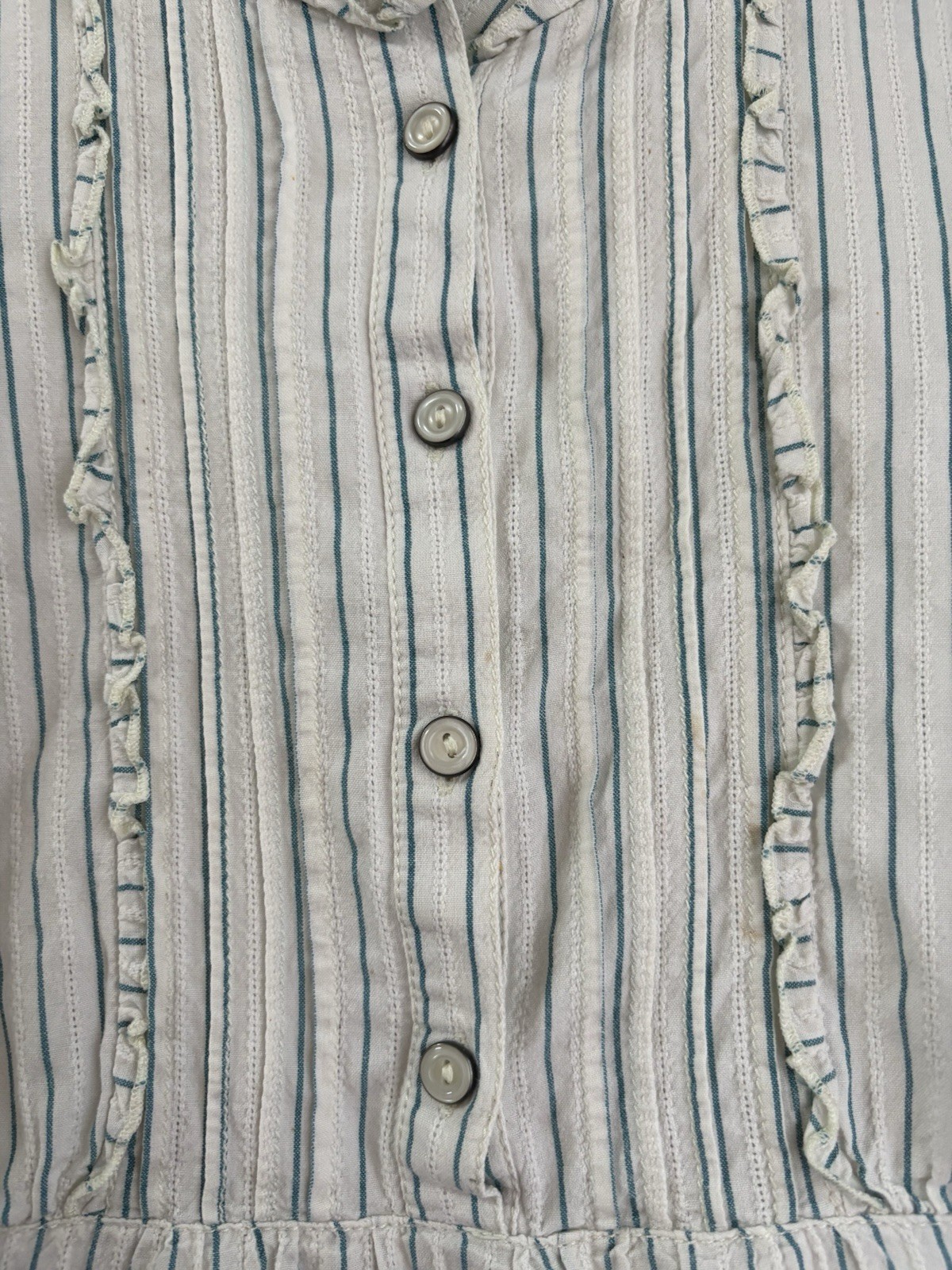 Tommy Hilfiger denim women's blouse size L (looks more like M) white blue image 3