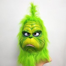 The Red Grinch Xmas Latex Mask Christmas Cosplay Furry Fur Party Costume
