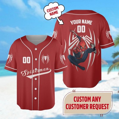 Personalized Spiderman Baseball Jersey Superhero Jersey Team Hero Jersey Gift Sp
