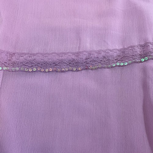 BASIC EDITIONS Girls Chiffon Dress 14 - 16 Lilac 2 Piece Lined Sequins Ties - Picture 8 of 12