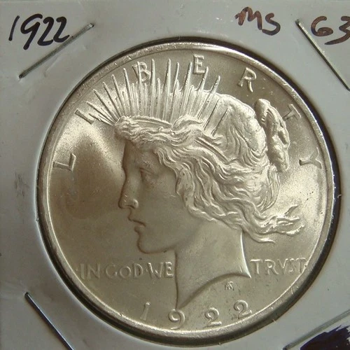 1922 Philadelphia Peace Silver Dollar $1 UNC WHITE!