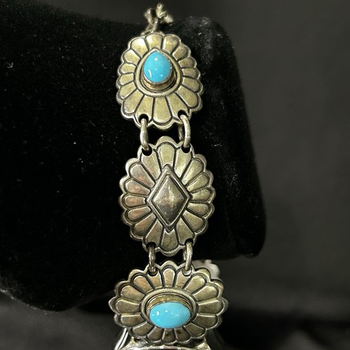 Carolyn Pollack 925 Silver Concho Turquoise Watch Band SW 7.5” - Picture 5 of 11