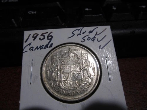 Canada 1956 - 50 Cent half dollar Canadian Coin - 80% Silver