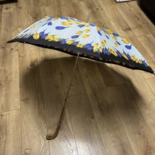 Golf Wooden Vintage 1960s IGRA Nylfrance Fmf Lyon Umbrella Parasol Floral Tulip