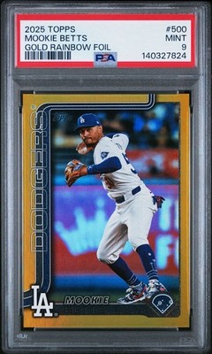 2025 Topps Mookie Betts Gold Rainbow Foilboard /50 Dodgers PSA 9 MINT