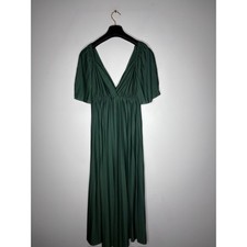 ASOS DESIGN Green V-Neck Short Sleeve Maxi Dress Size 8 Flowy Casual Boho