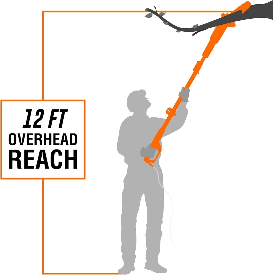 Tree Trimmer Pole Saw Electric Chainsaw Pruner Telescoping 12 Ft Branch Tree NEW - Image 3 of 4