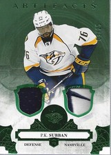 2017-18 Artifacts Materials Emerald #101 P.K. Subban Jersey /25 - HKY
