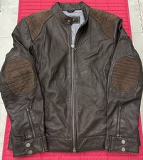 Men's Black Rivet genuine Leather Jacket L Brown - Excellent