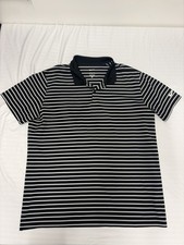 Nike Golf Polo Shirt Black Striped Standard Fit Dri-Fit Mens Size XL Excellent