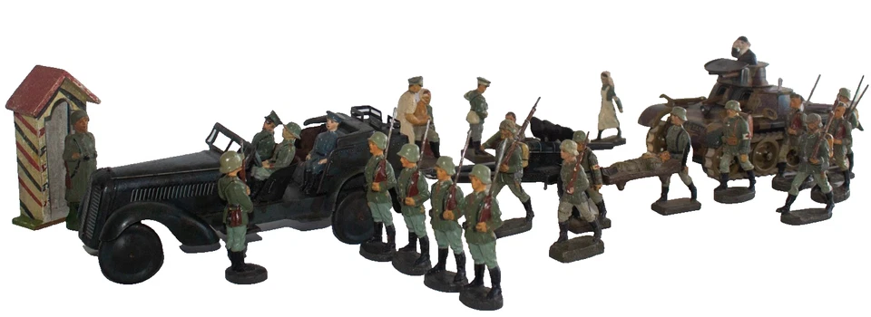 Soldados alemanes elastolina/GAMA de colección de la Segunda Guerra Mundial en retirada diseño a escala de 7,5 cm Foto 3 de 4