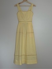 NEW Reformation Everett Linen Midi Dress Ray of Light Yellow | US 2 UK 6